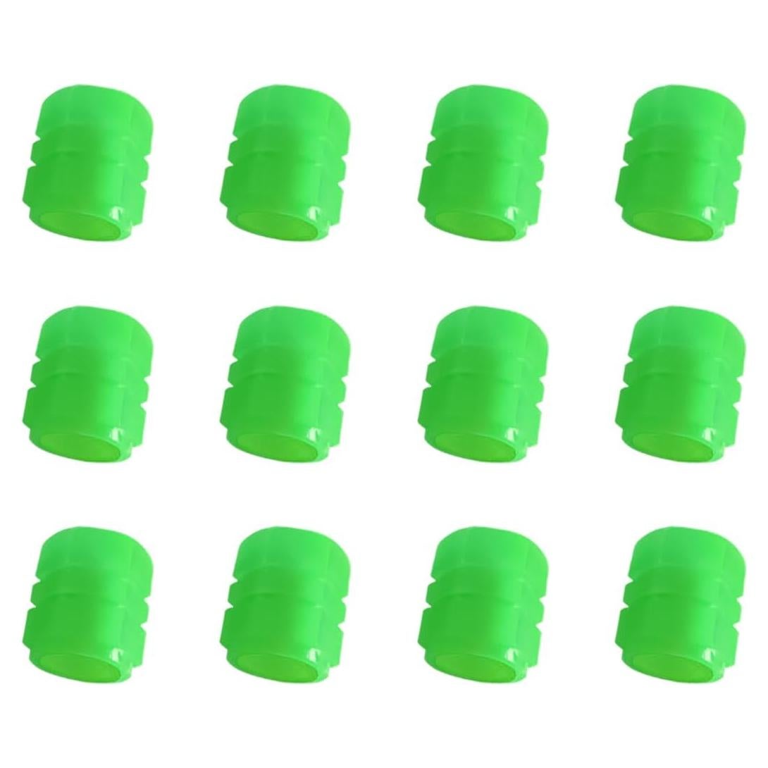 12 Tapas de Válvula de Neumático YALOK Verde Luminiscente