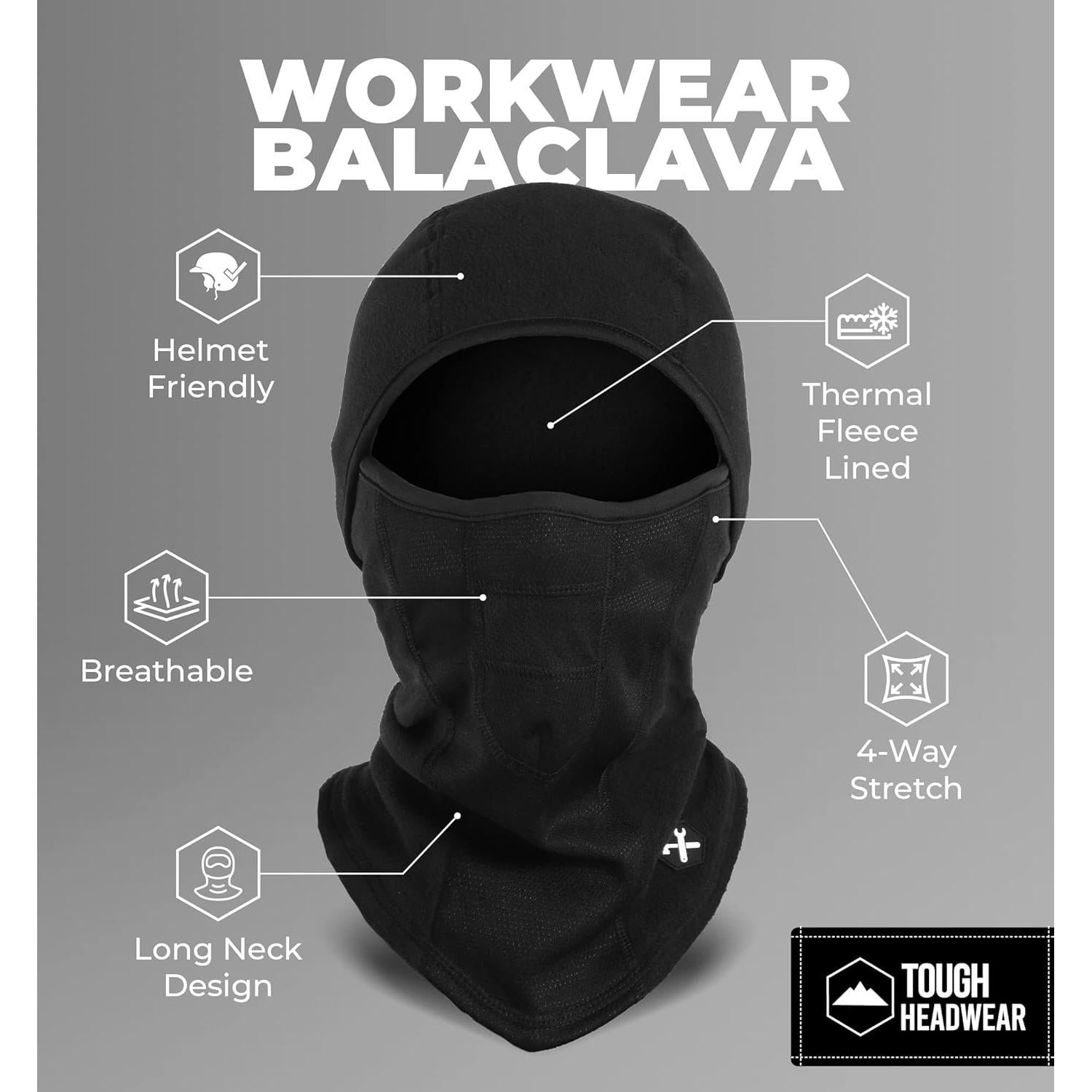 Balaclava de forro polar Tough Headwear para clima frío