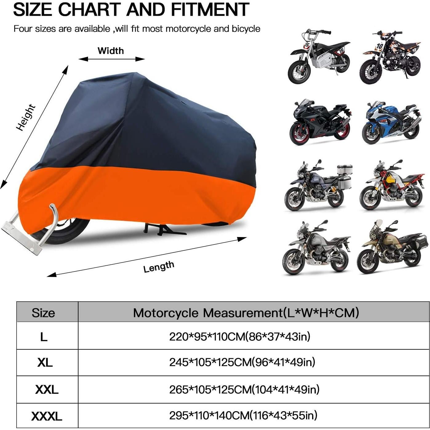 Funda de Motocicleta Impermeable Rich Choices XXXL 294.64 cm