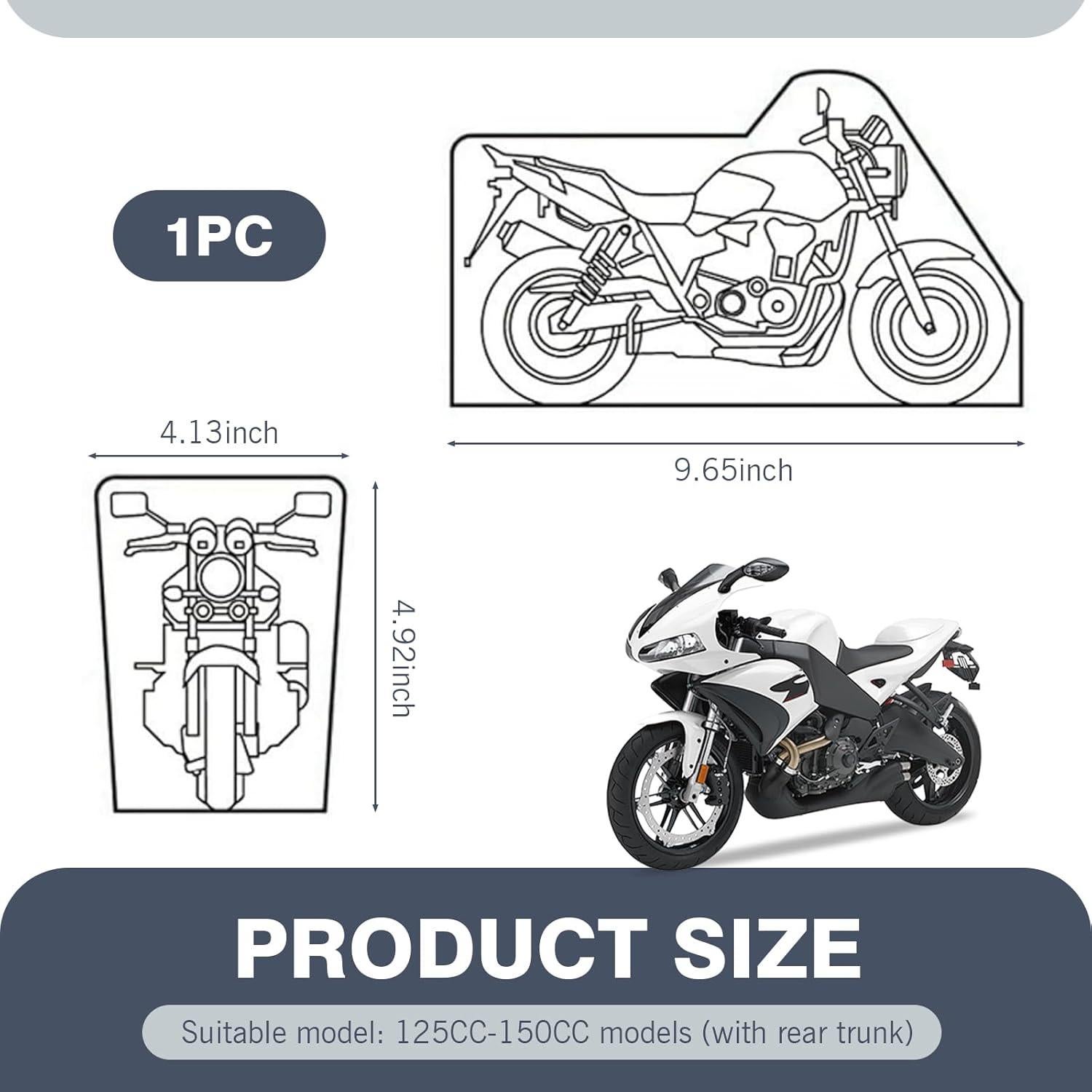 Cubierta de Motocicleta Zeathery HERYCZ3333SI Impermeable