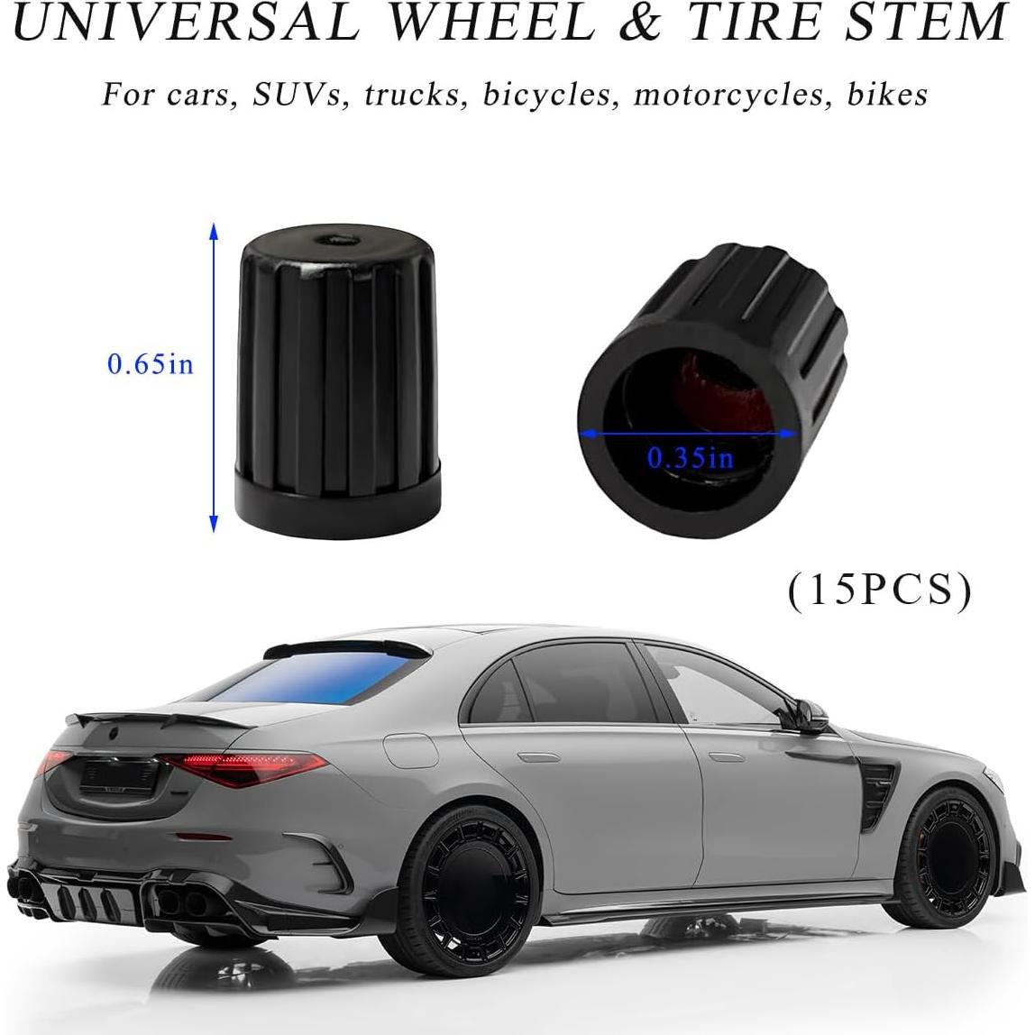 15 Tapones de Válvula de Neumático Gasedin - Ajuste Universal
