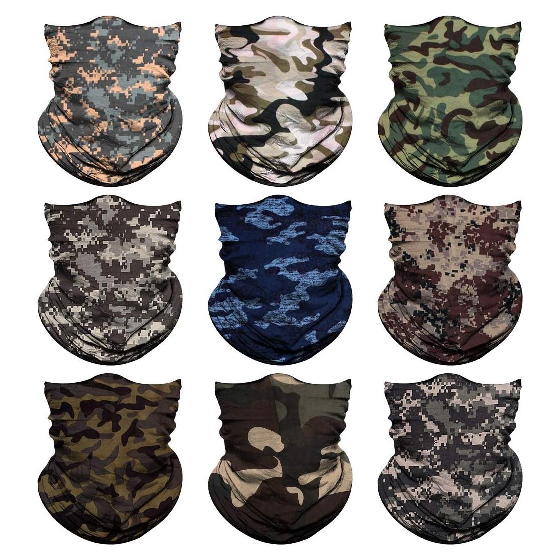 Gaiter de Cuello Multifuncional Unisex - 6 Piezas Camuflaje
