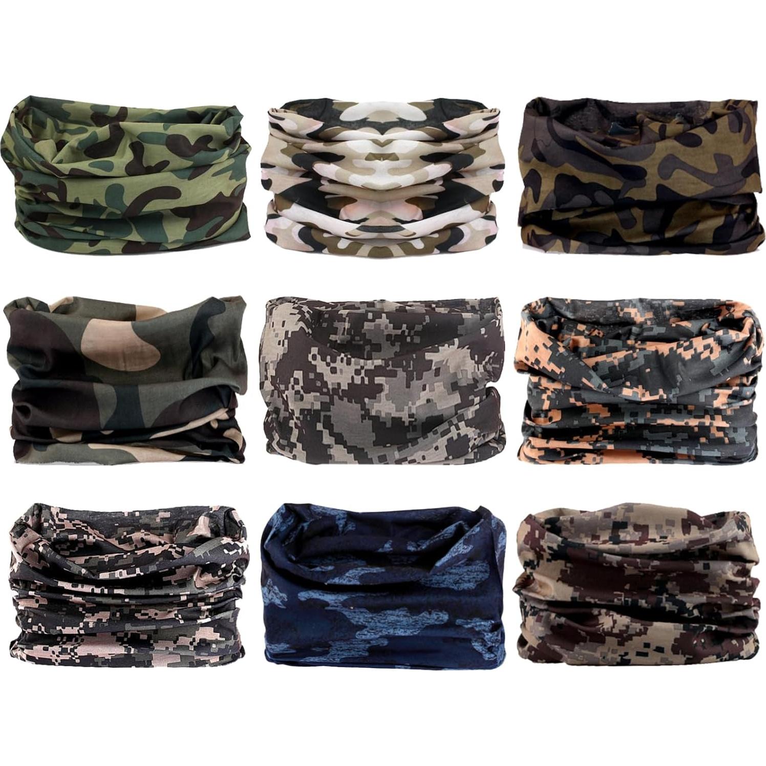 Gaiter de Cuello Multifuncional Unisex - 6 Piezas Camuflaje