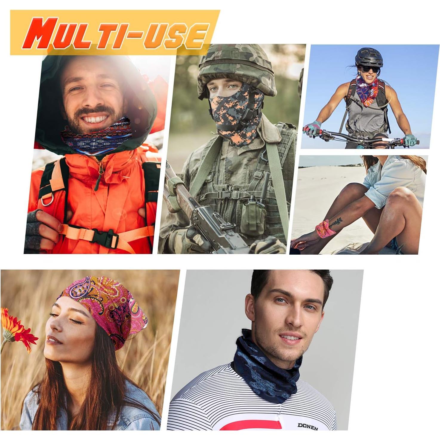 Gaiter de Cuello Multifuncional Unisex - 6 Piezas Camuflaje