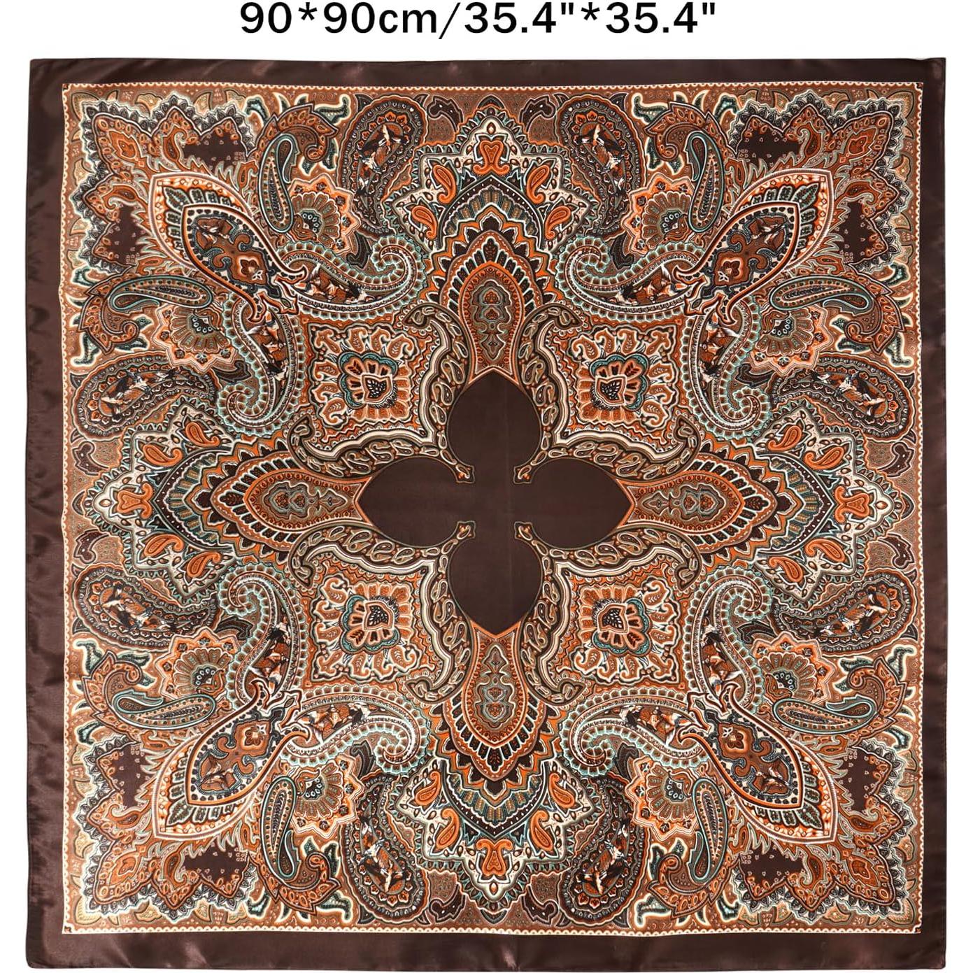 Pañuelo Cowboy Gerinly 90x90cm para Hombres - Bandana de Seda