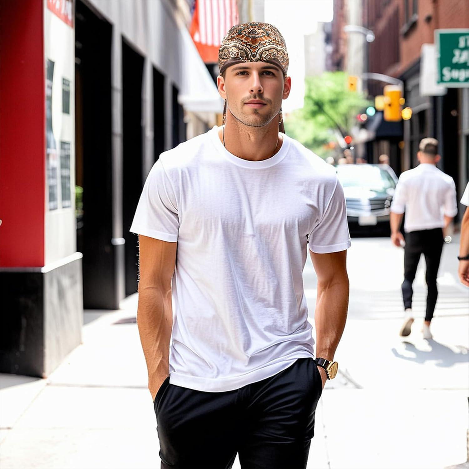 Pañuelo Cowboy Gerinly 90x90cm para Hombres - Bandana de Seda