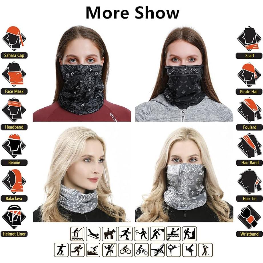 Diadema Multifuncional VANCROWN 12PCS Microfibra Negra