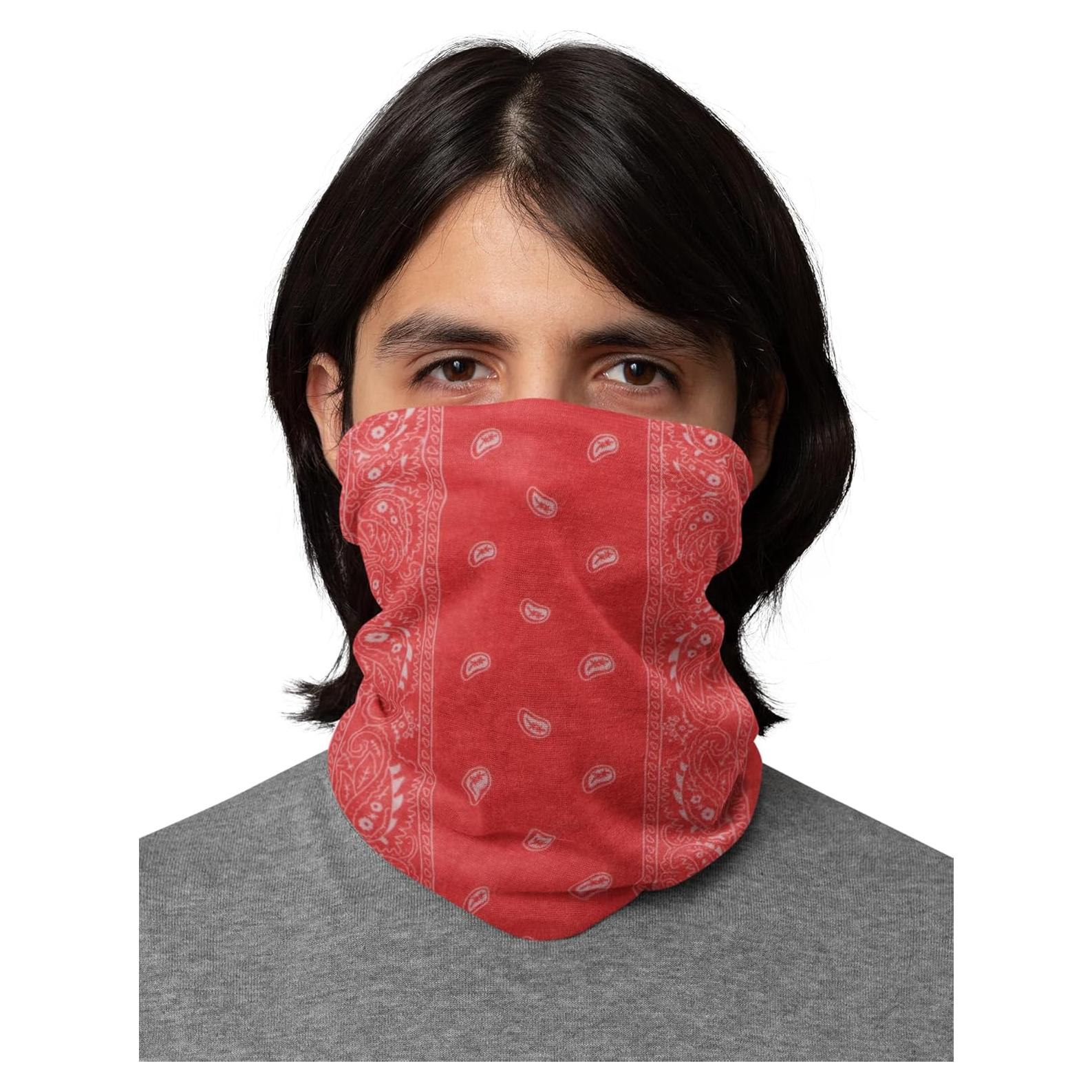 Gaiter de Cuello Motique Accessories Estampado Paisley Rojo