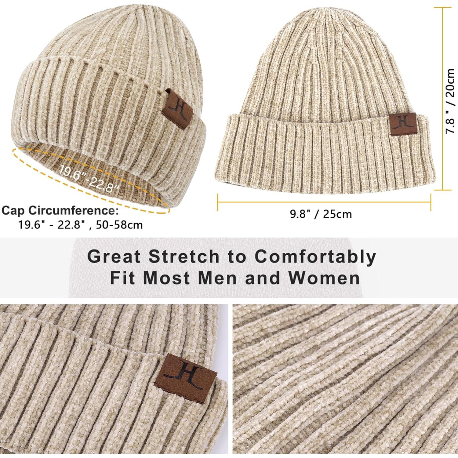 Conjunto de invierno para mujeres: gorro, bufanda y guantes táctiles