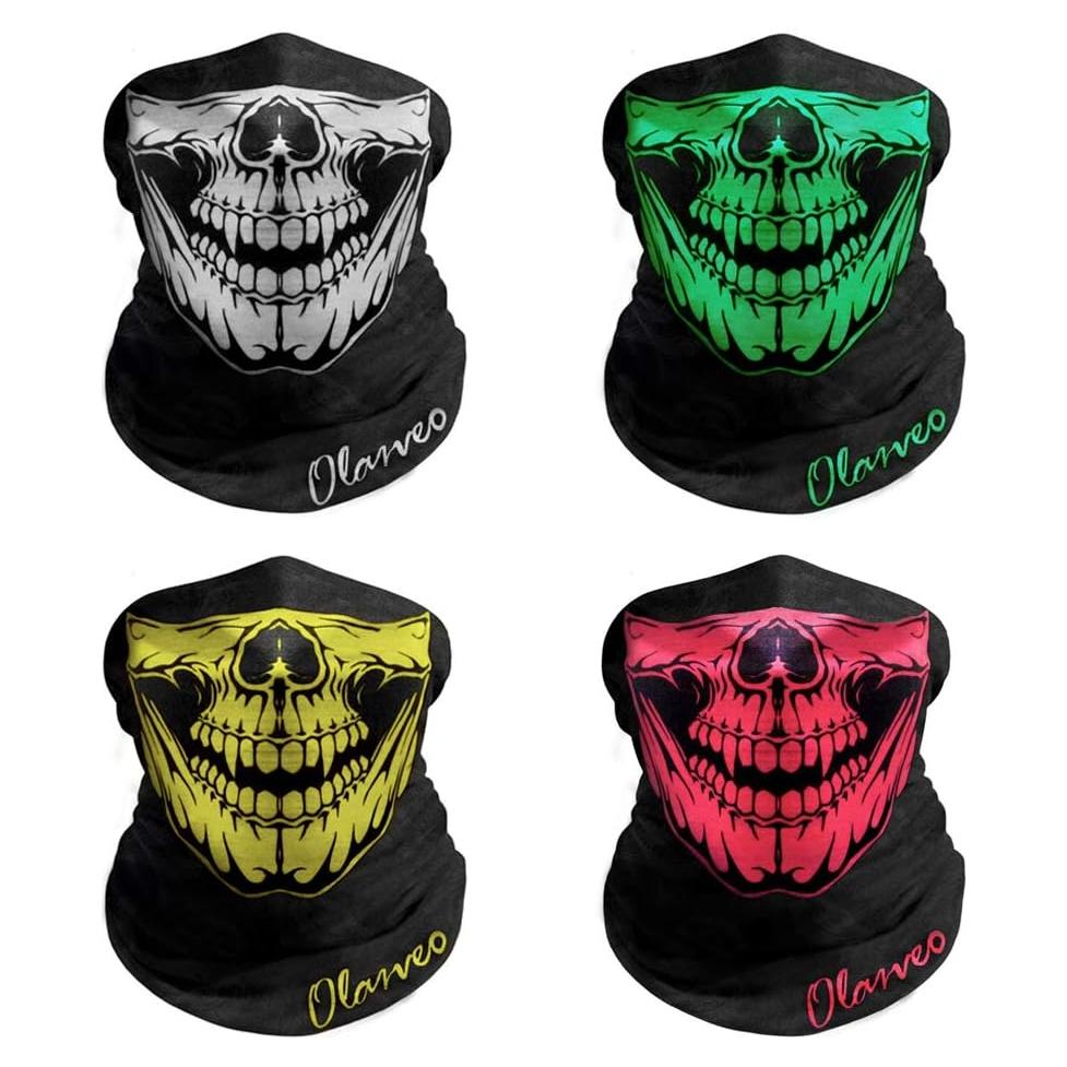 Máscara de cara calavera Olarveo, media máscara transpirable