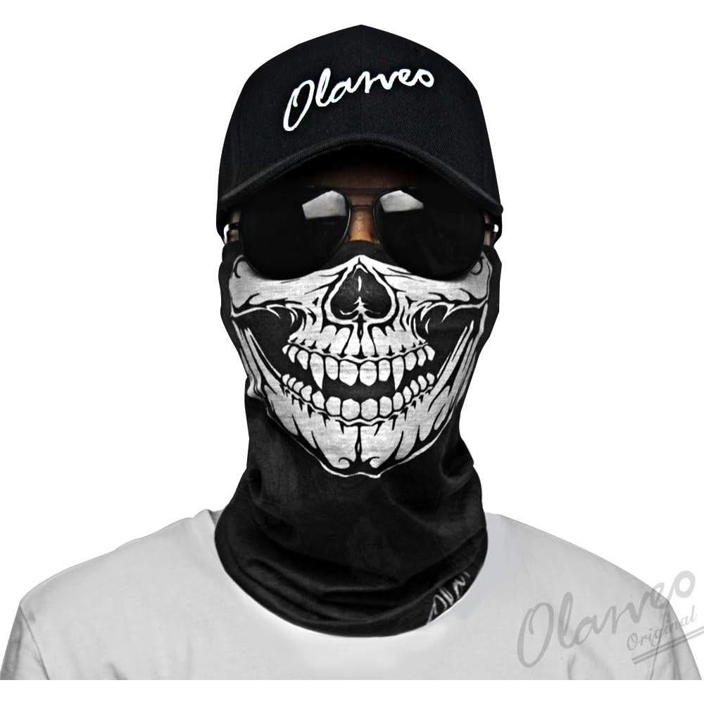 Máscara de cara calavera Olarveo, media máscara transpirable