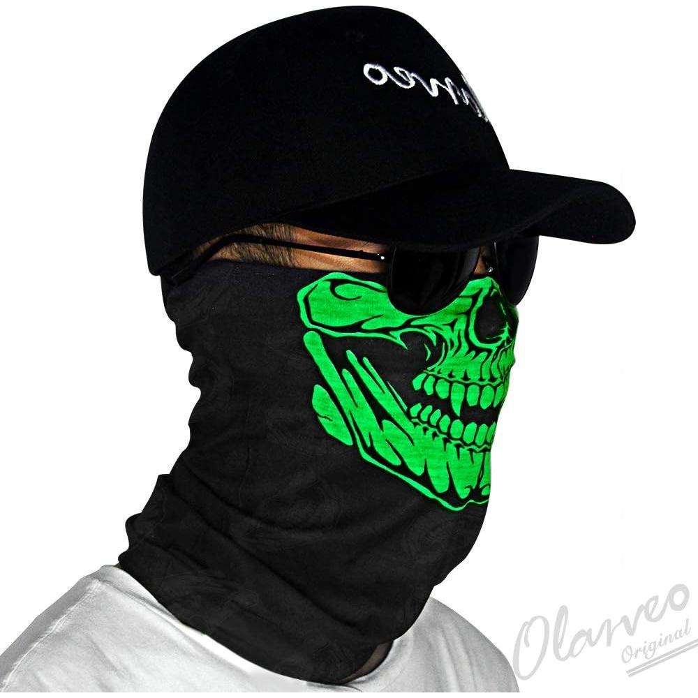 Máscara de cara calavera Olarveo, media máscara transpirable