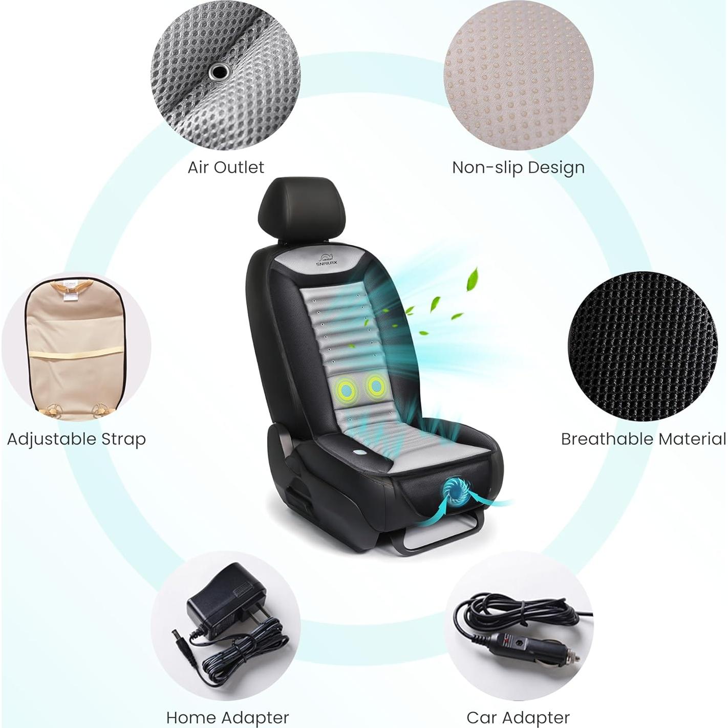 Cojín de Asiento Refrigerante Snailax con Masaje Espalda