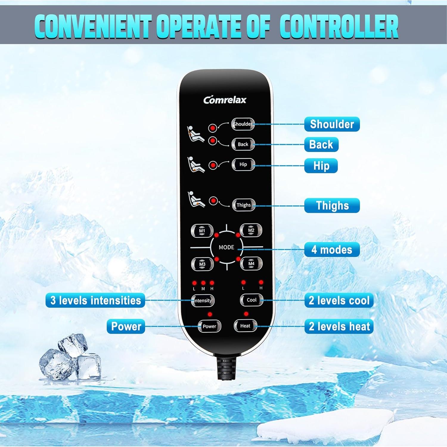 Cojín de Masaje Comrelax con Calor y Vibración 20x12cm