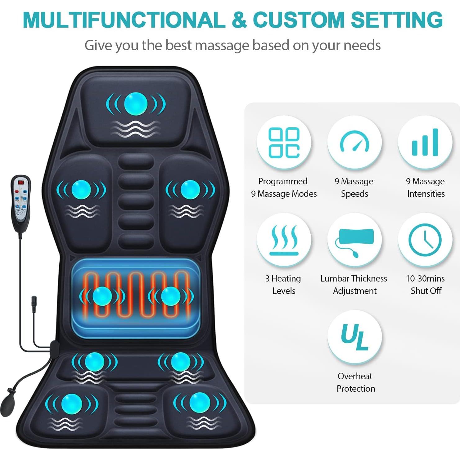 Almohadilla de Masaje con Calor Fujian Ives AVC-308C 9 Modos