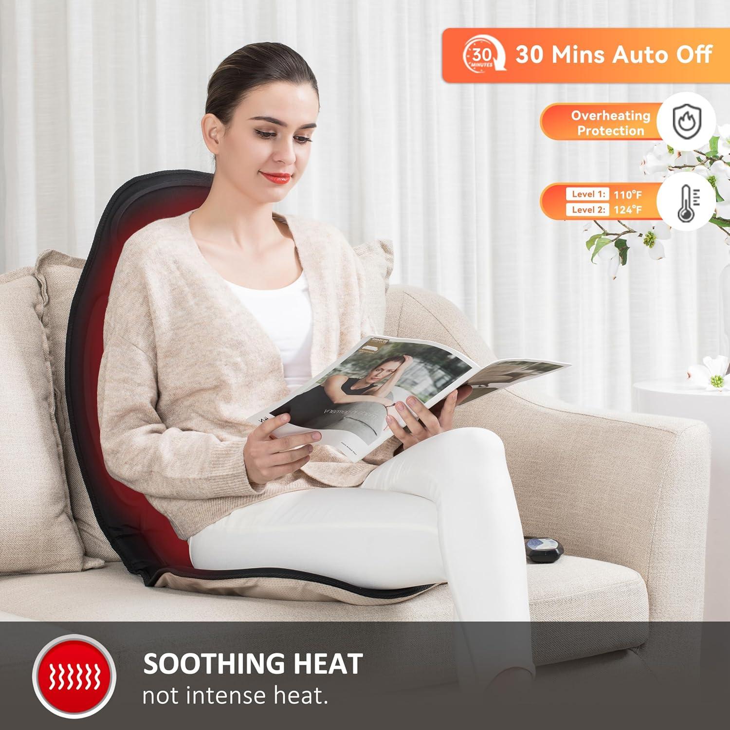 Cojín de Masaje Snailax SL-262A con Calor y 6 Nodos