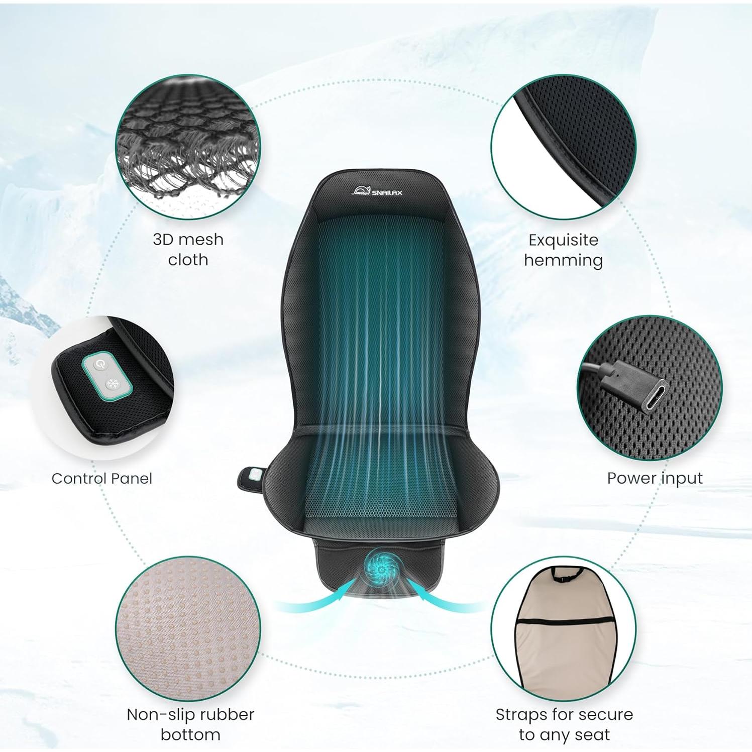 Cojín de Asiento Refrigerante Snailax SL-278-H, 3 Velocidades