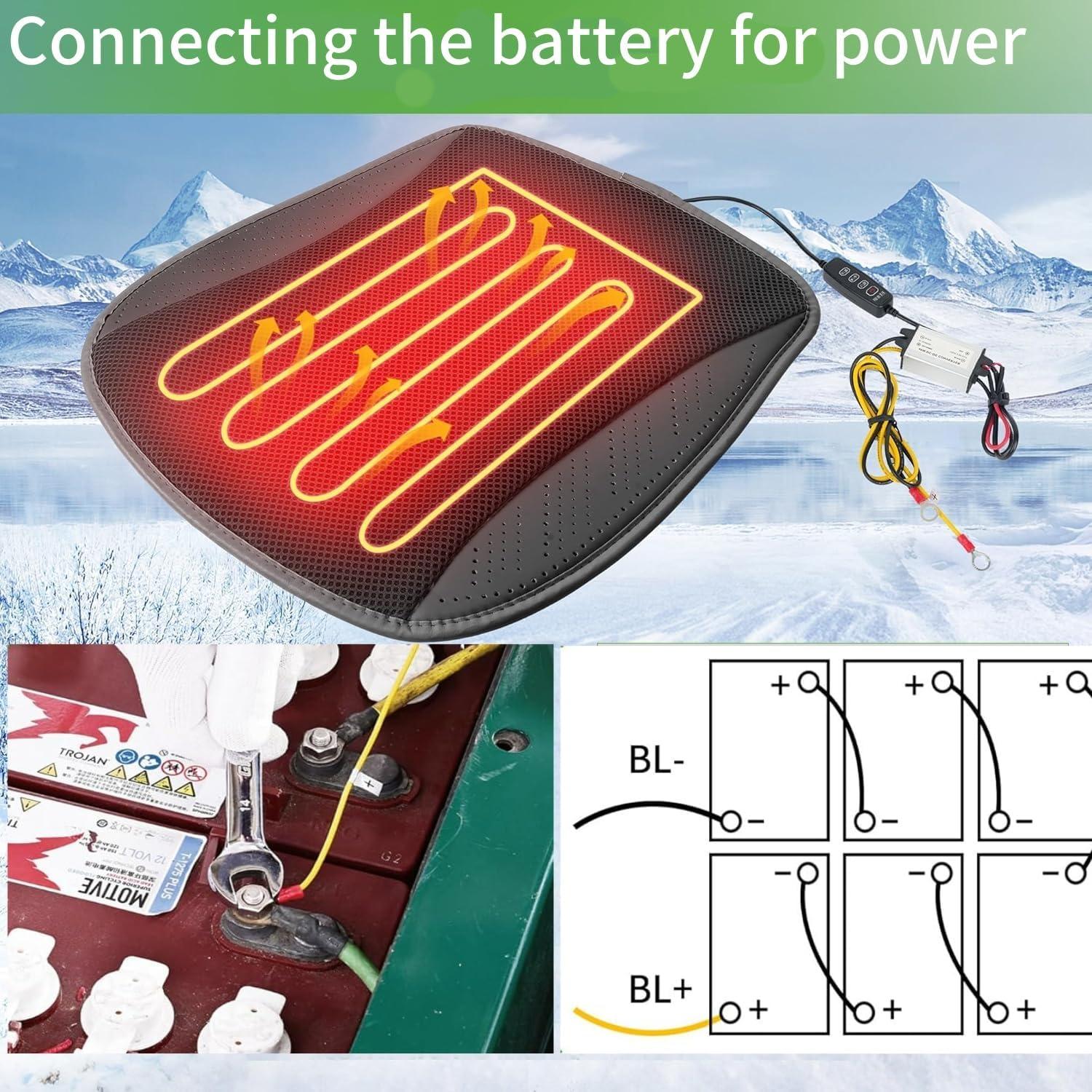 Cubierta de Asiento Calentada 10L0L para Carrito de Golf Negro