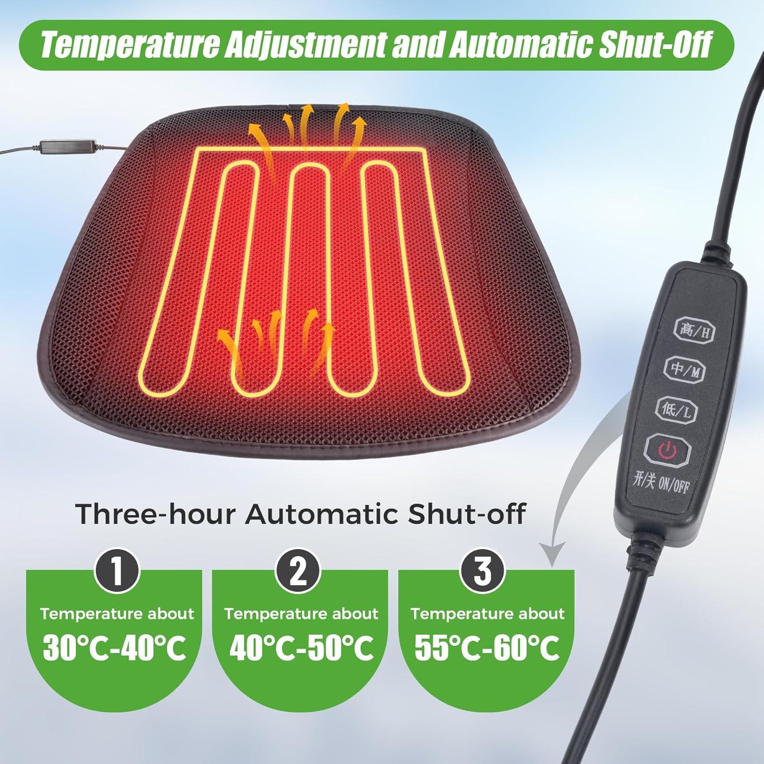 Cubierta de Asiento Calentada 10L0L para Carrito de Golf Negro