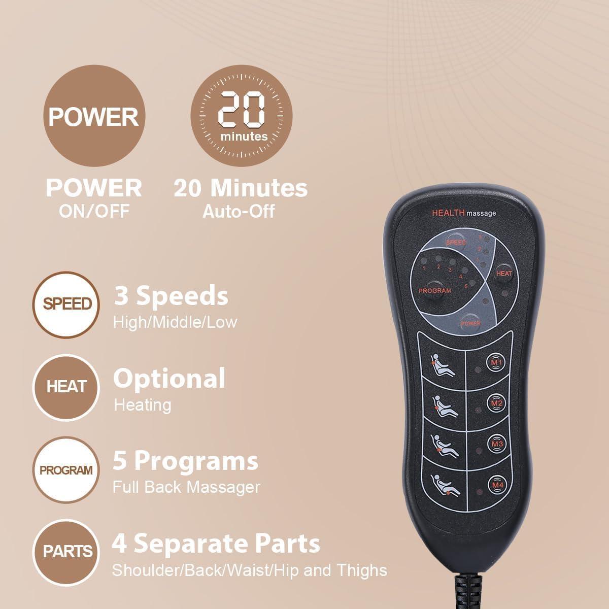 Cojín de Masaje Vibratorio SLOTHMORE HYX6009 con Calor