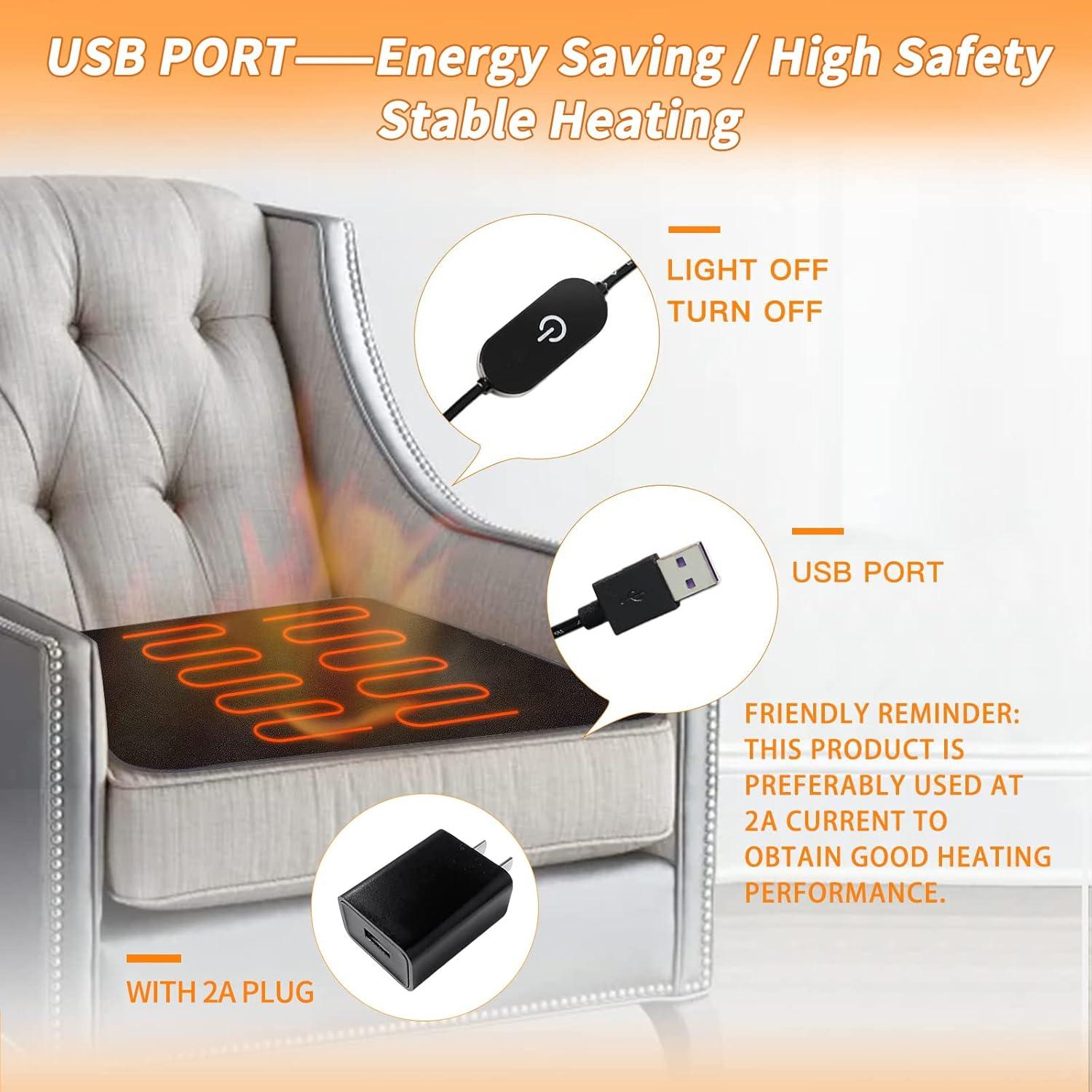 Cojín de Asiento Calentable MAXCOM CP-01 USB 43x43 cm
