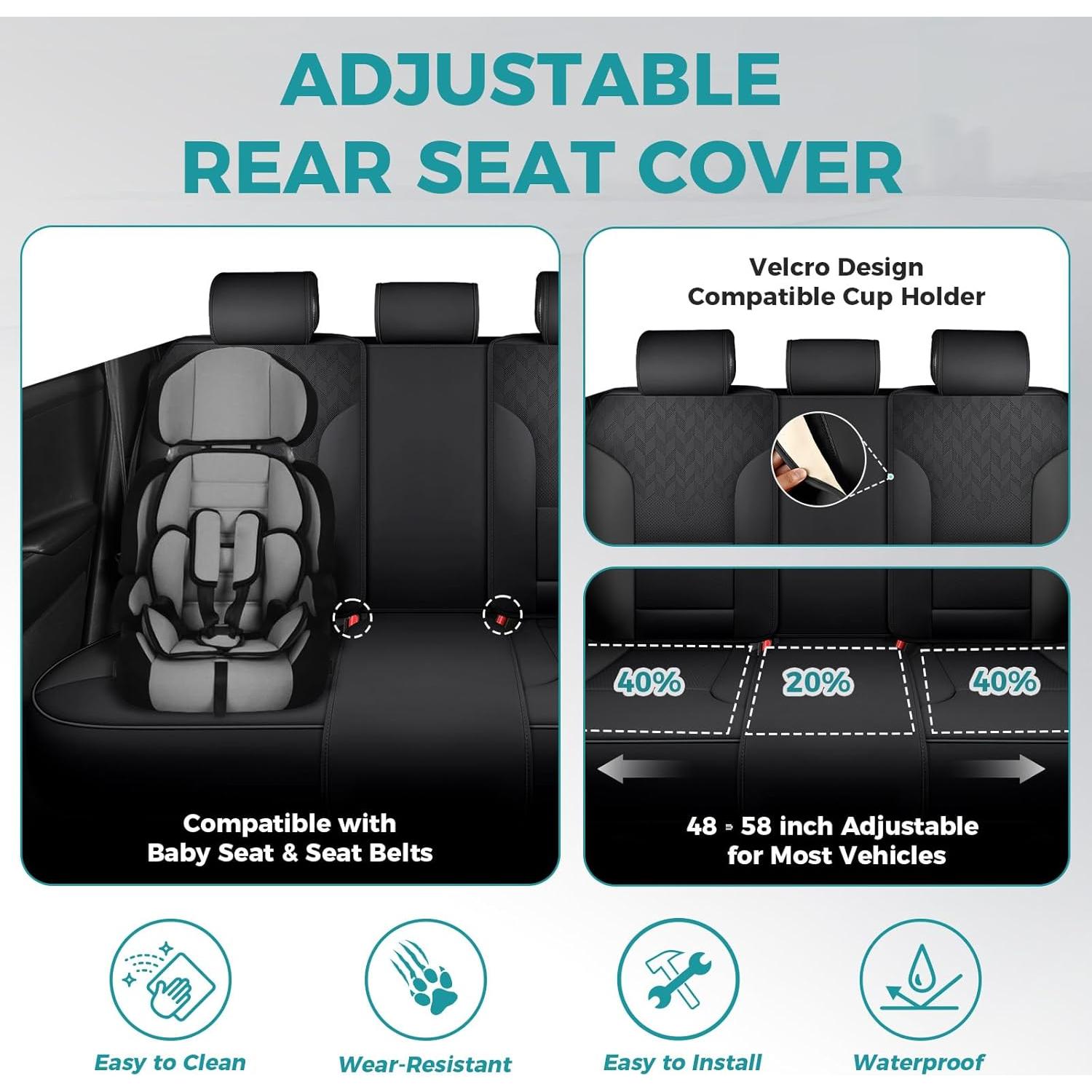 Cubiertas de Asiento de Coche FEINEPRO Negras Universales 5 Asientos