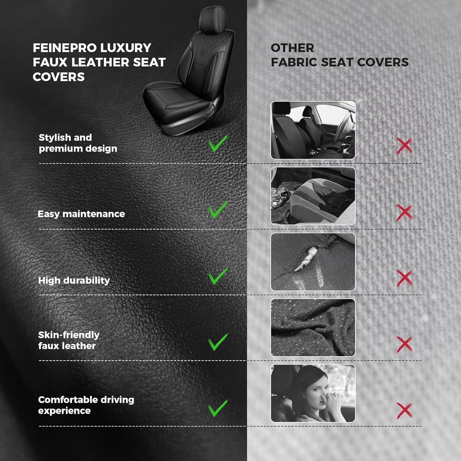 Cubiertas de Asiento de Coche FEINEPRO Negras Universales 5 Asientos