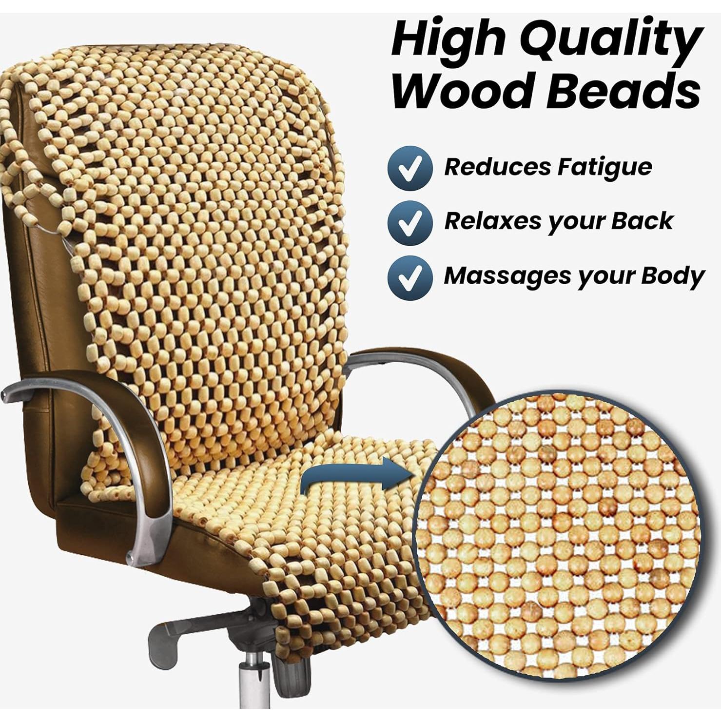 Funda de Asiento Zento Deals con Perlas de Masaje Beige 45x39cm