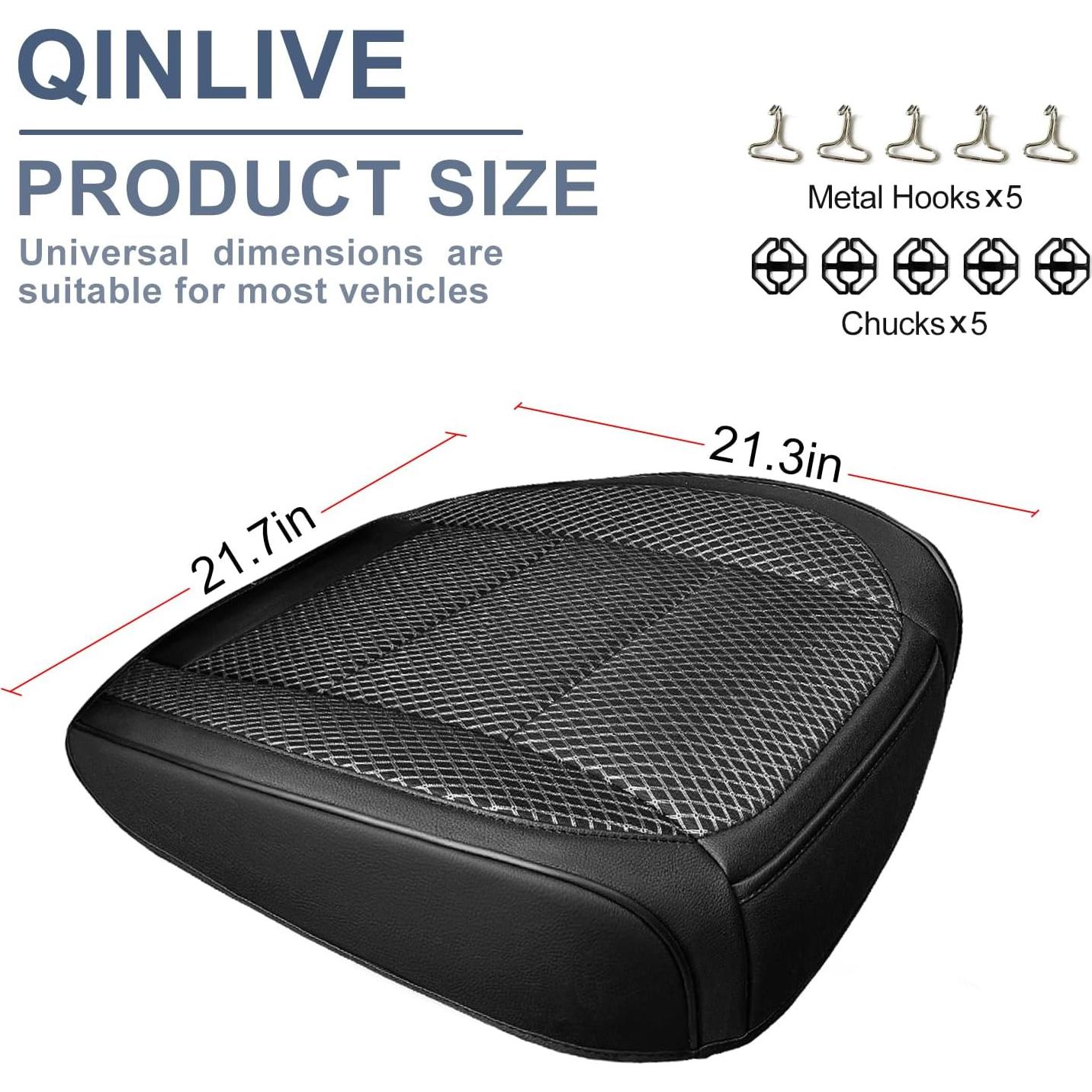 Fundas de Asiento de Coche Qinlive 2 PCS Negras Transpirables