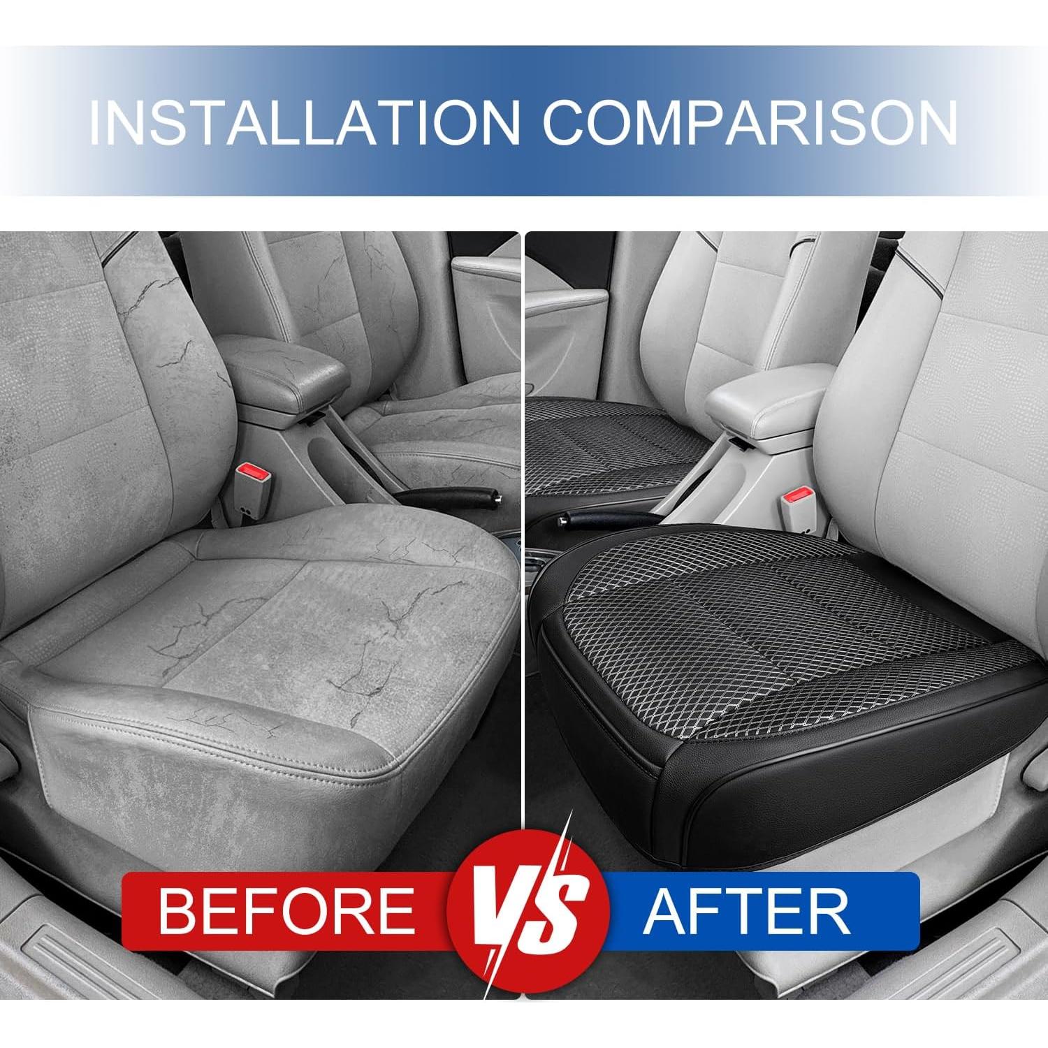 Fundas de Asiento de Coche Qinlive 2 PCS Negras Transpirables