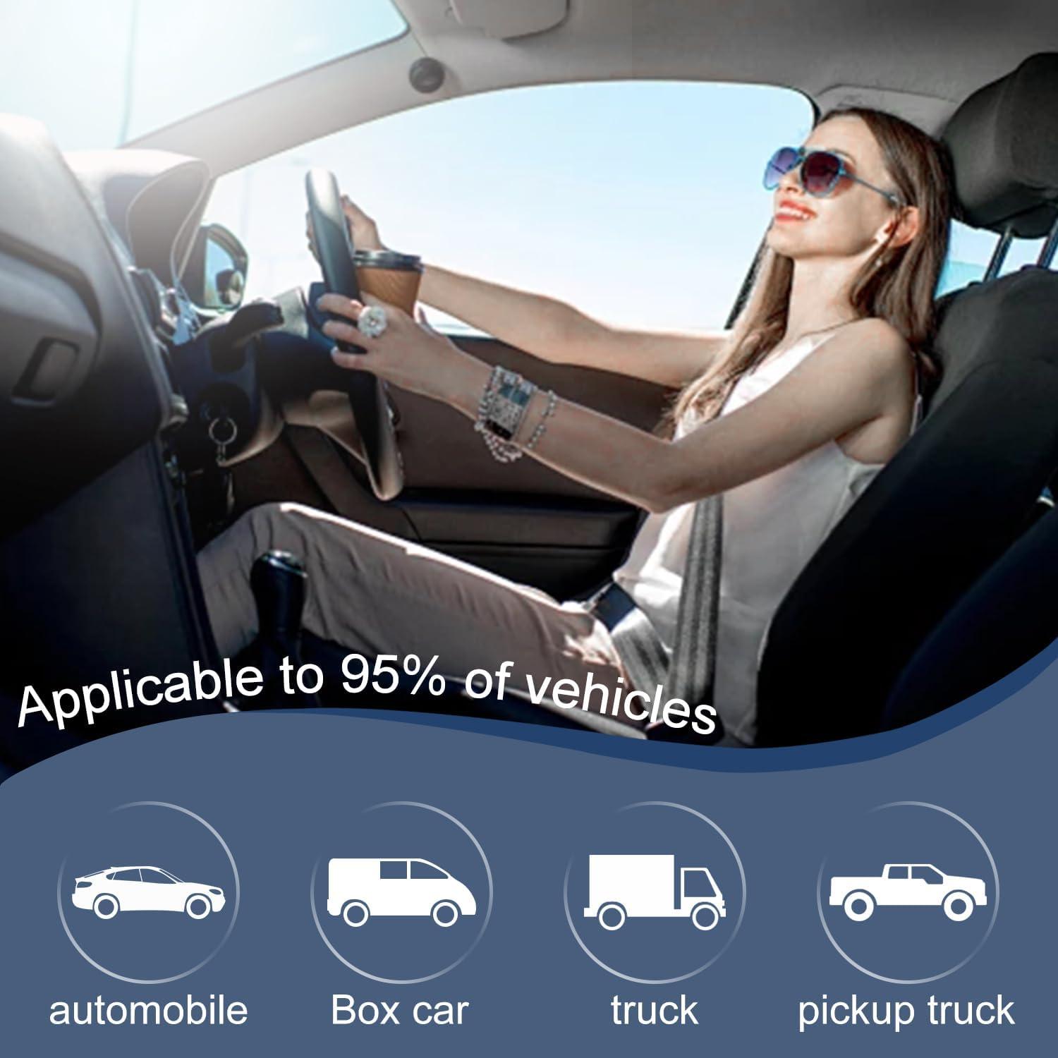 Fundas de Asiento de Coche Qinlive 2 PCS Negras Transpirables