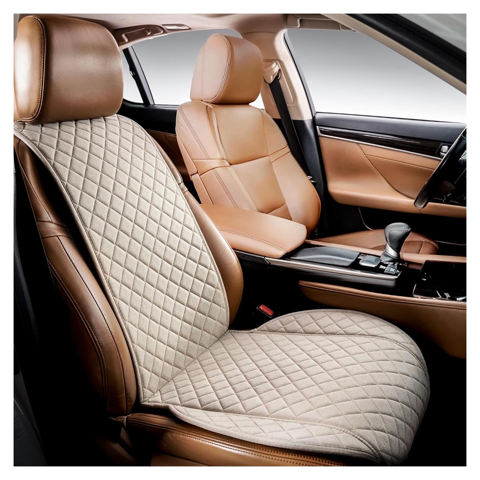 Funda de Asiento de Coche IVICY Beige Suave y Antideslizante