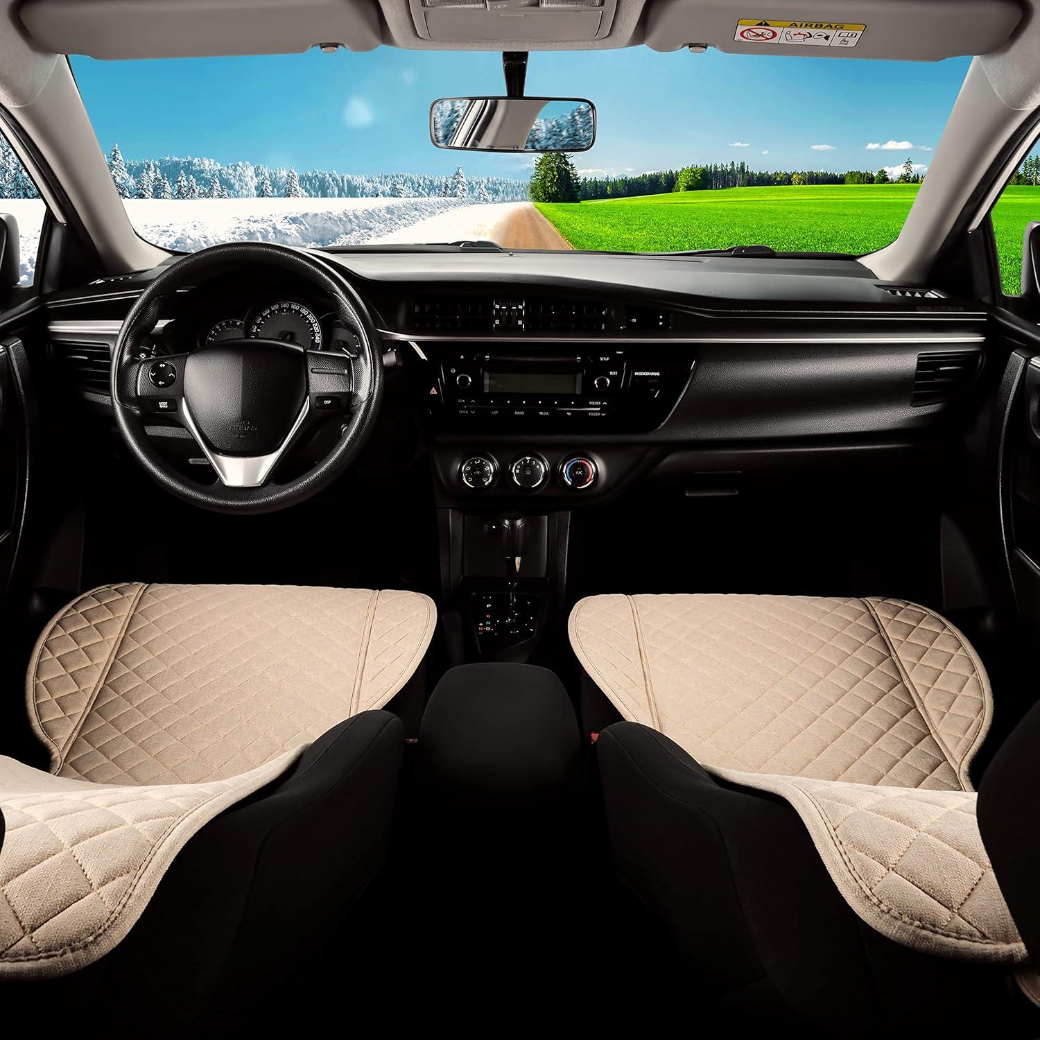 Funda de Asiento de Coche IVICY Beige Suave y Antideslizante