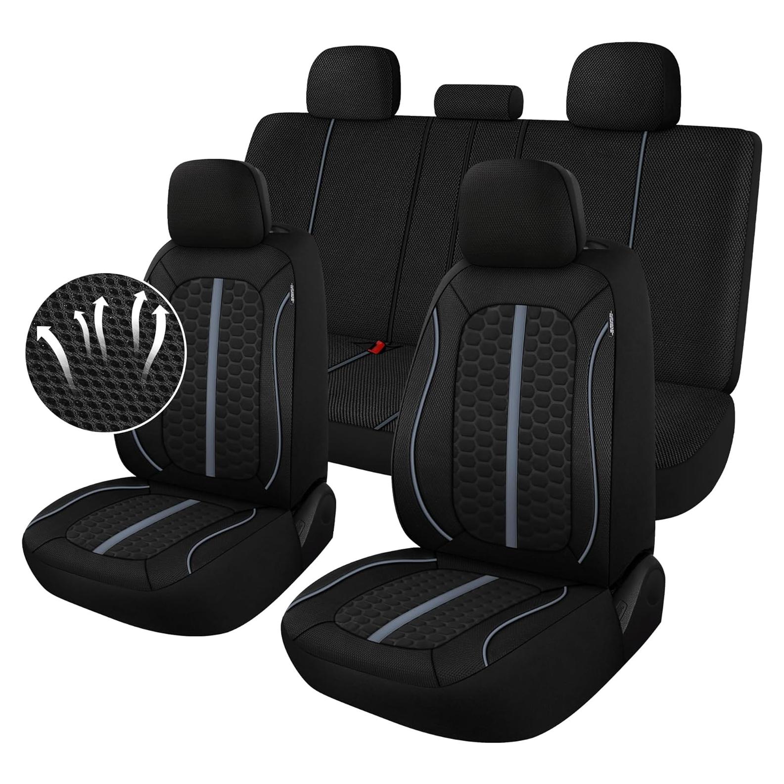 Cubiertas de Asiento de Coche Kaisaatti 3D Air-Mesh Negro/Gris