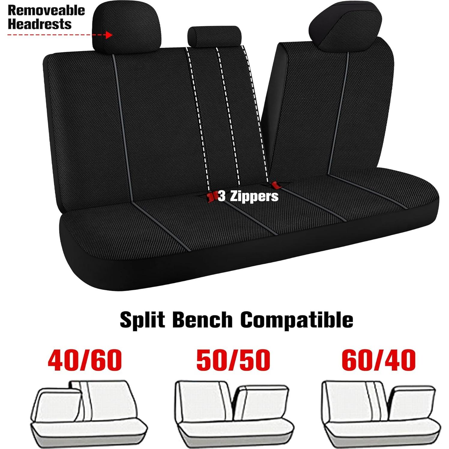 Cubiertas de Asiento de Coche Kaisaatti 3D Air-Mesh Negro/Gris