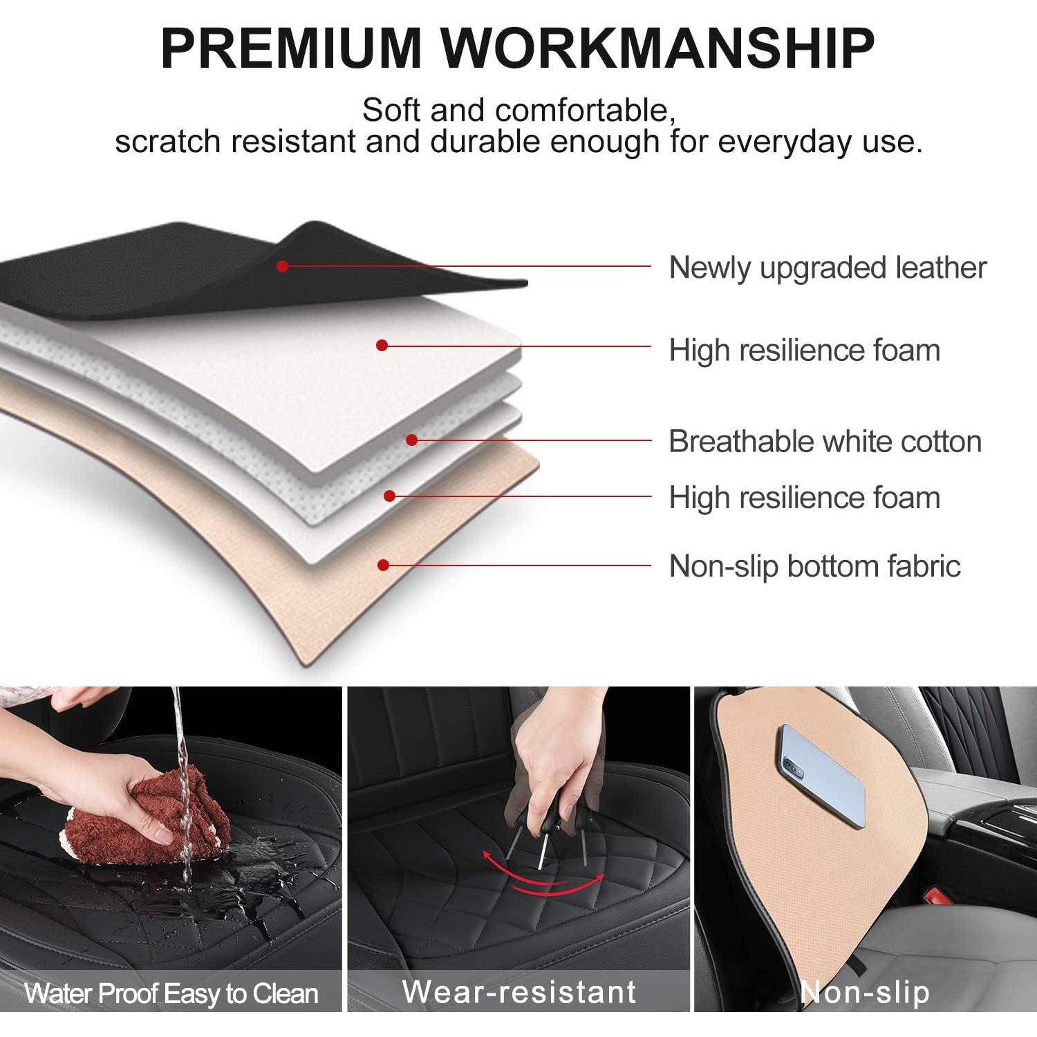 Fundas de Asiento de Coche BEITK Universales Negras 2 Piezas