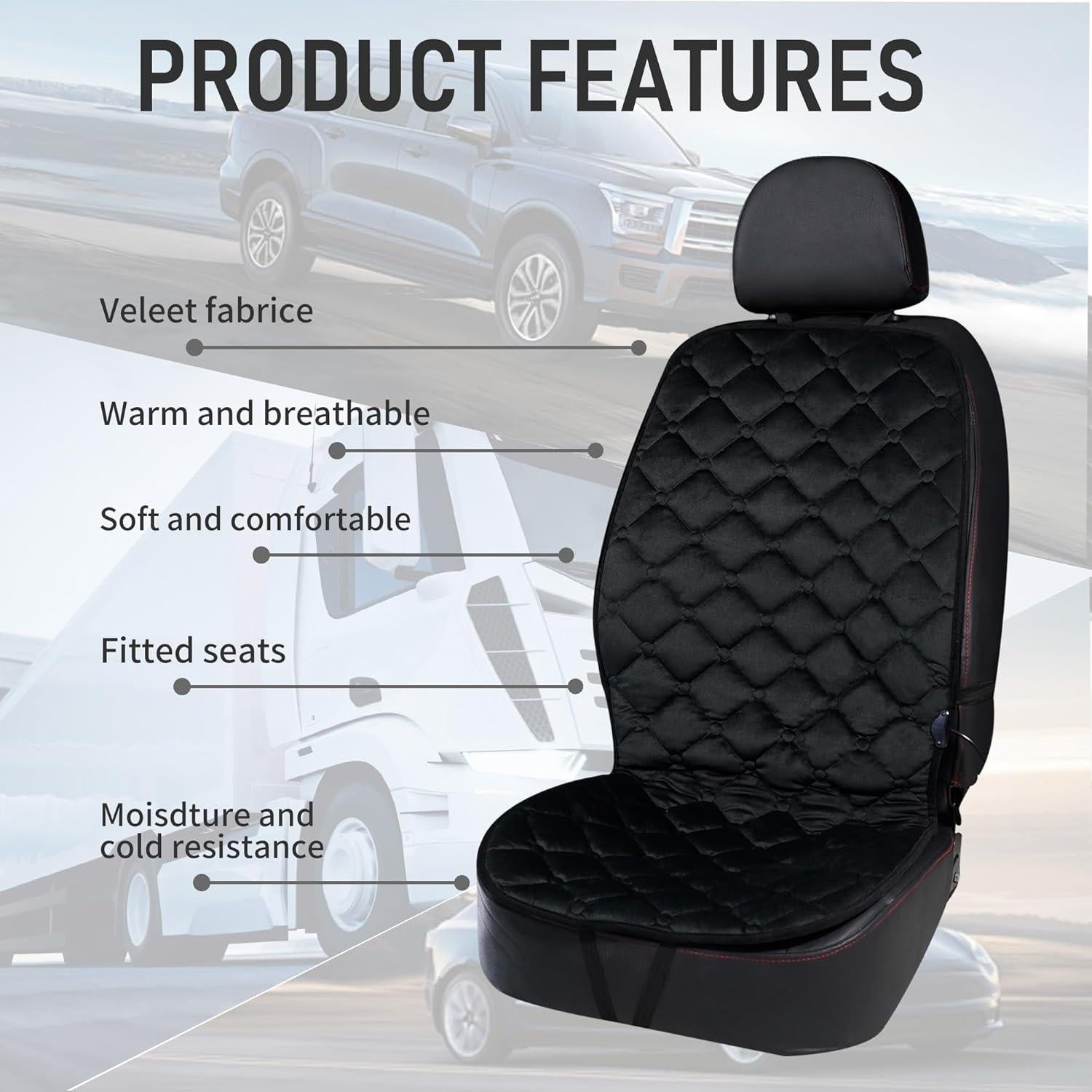 Cojín de Asiento Universal Fioqe Negro para Autos y SUVs