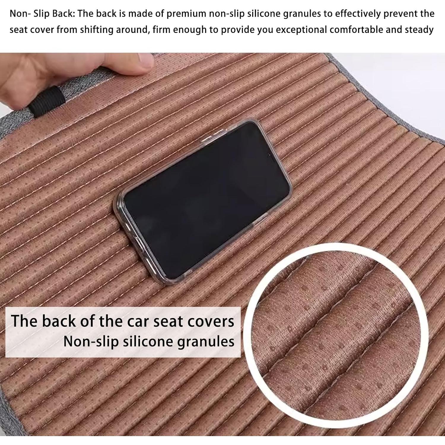 Funda de Asiento de Coche Suninbox Universal Gris con Almohadilla de Trigo Sarraceno