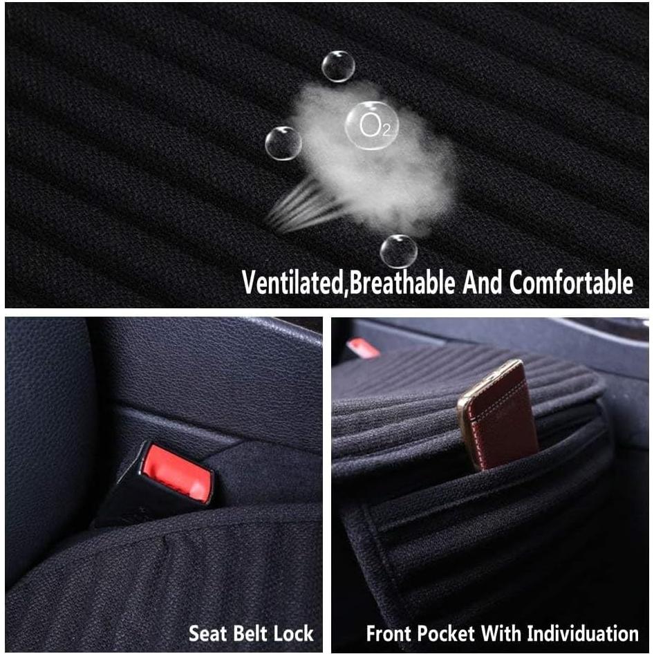 Funda de Asiento de Coche Suninbox Universal Gris con Almohadilla de Trigo Sarraceno