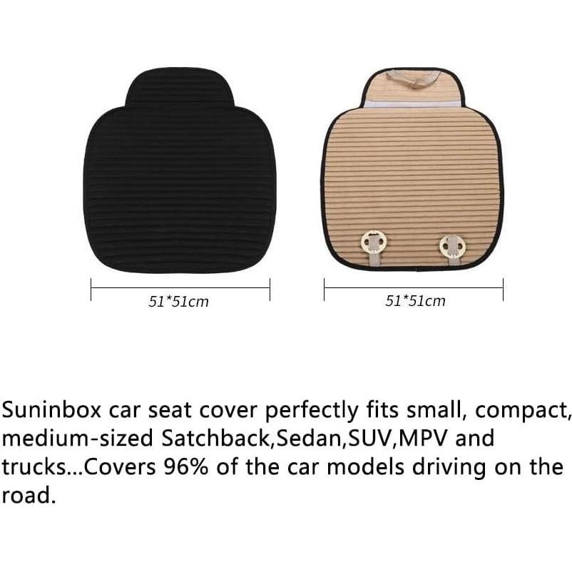 Funda de Asiento de Coche Suninbox Universal Gris con Almohadilla de Trigo Sarraceno