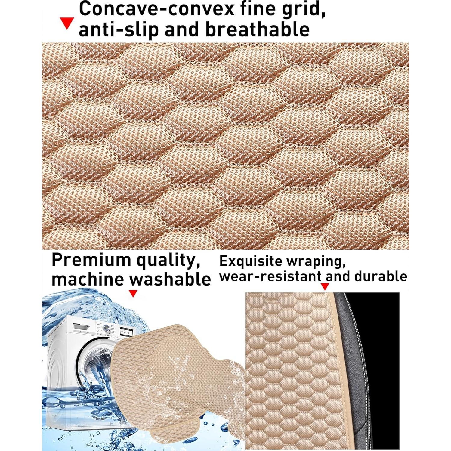 Fundas de Asiento de Coche CAPITAUTO Beige 2 Piezas Universales