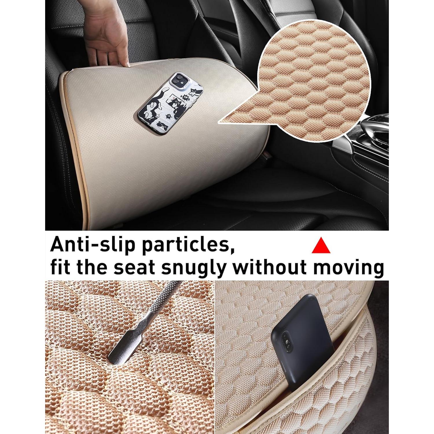 Fundas de Asiento de Coche CAPITAUTO Beige 2 Piezas Universales
