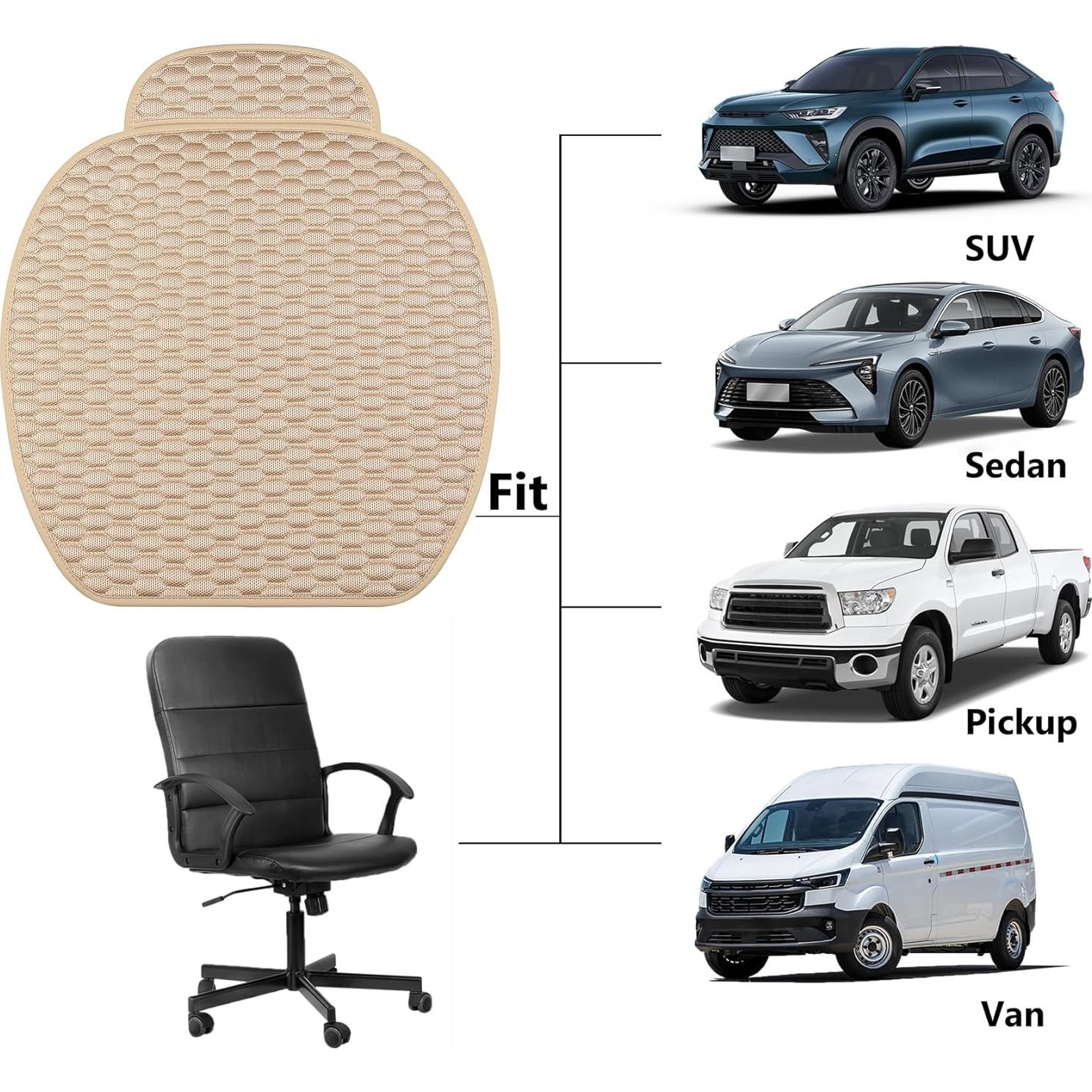 Fundas de Asiento de Coche CAPITAUTO Beige 2 Piezas Universales