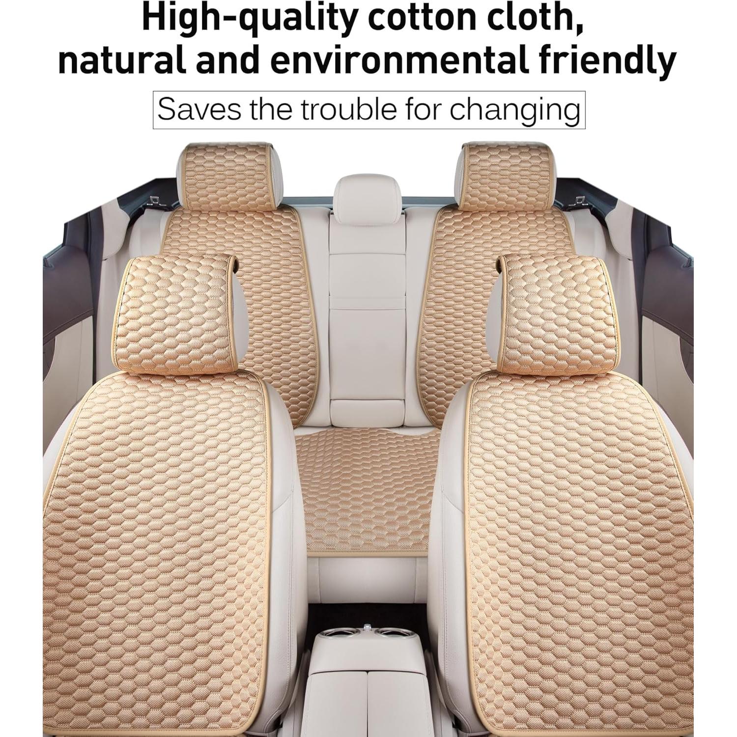 Fundas de Asiento de Coche CAPITAUTO Beige 2 Piezas Universales