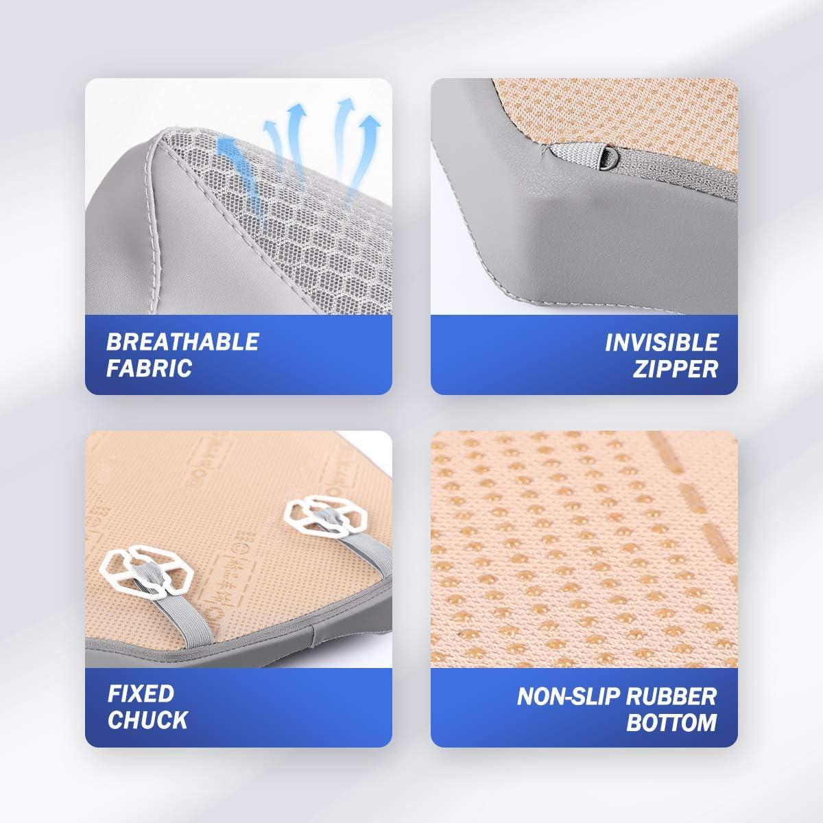 Cojín de Asiento de Coche KINGLETING Espuma Viscoelástica Gris