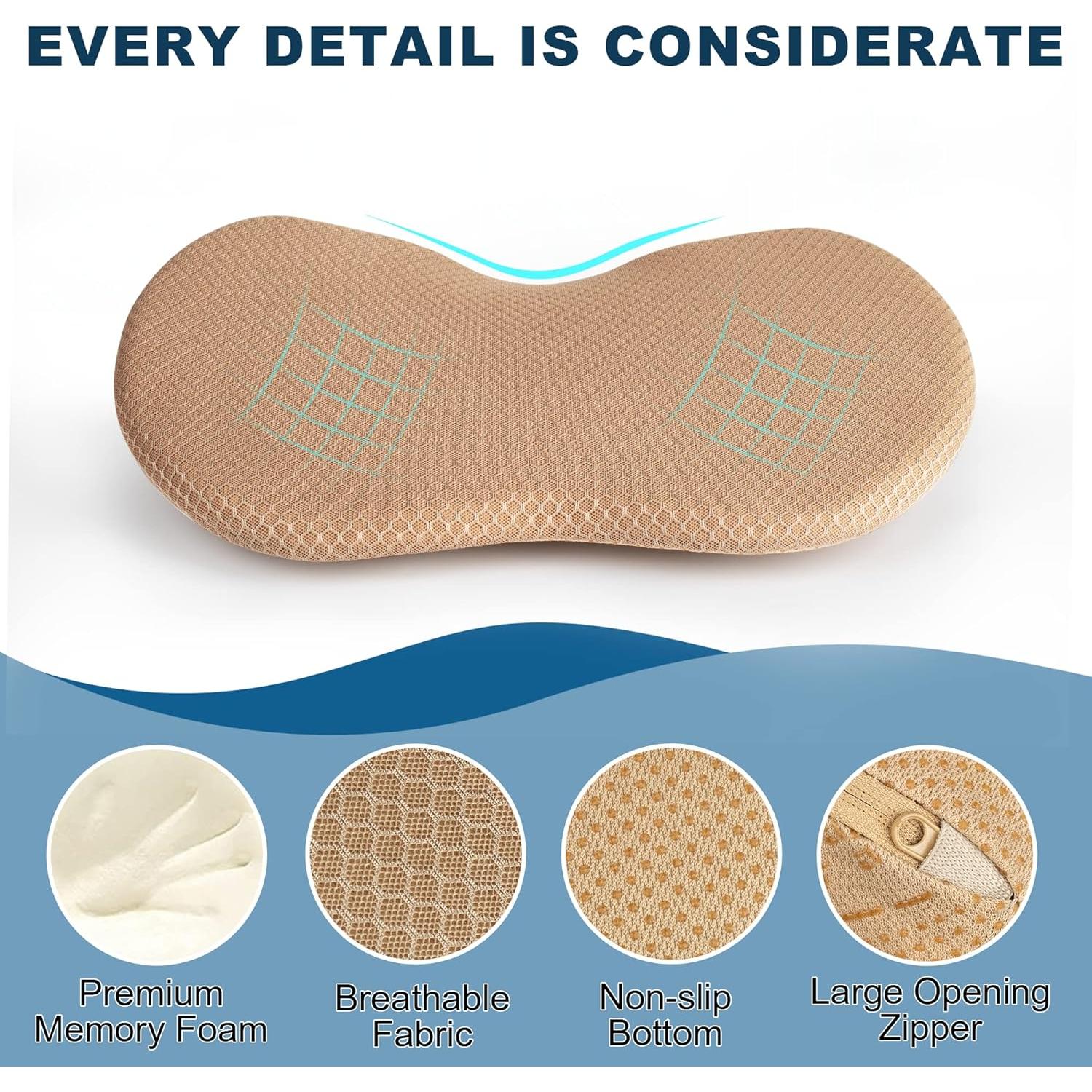 Cojín de Asiento Ergonómico KINGLETING Beige Espuma Viscoelástica