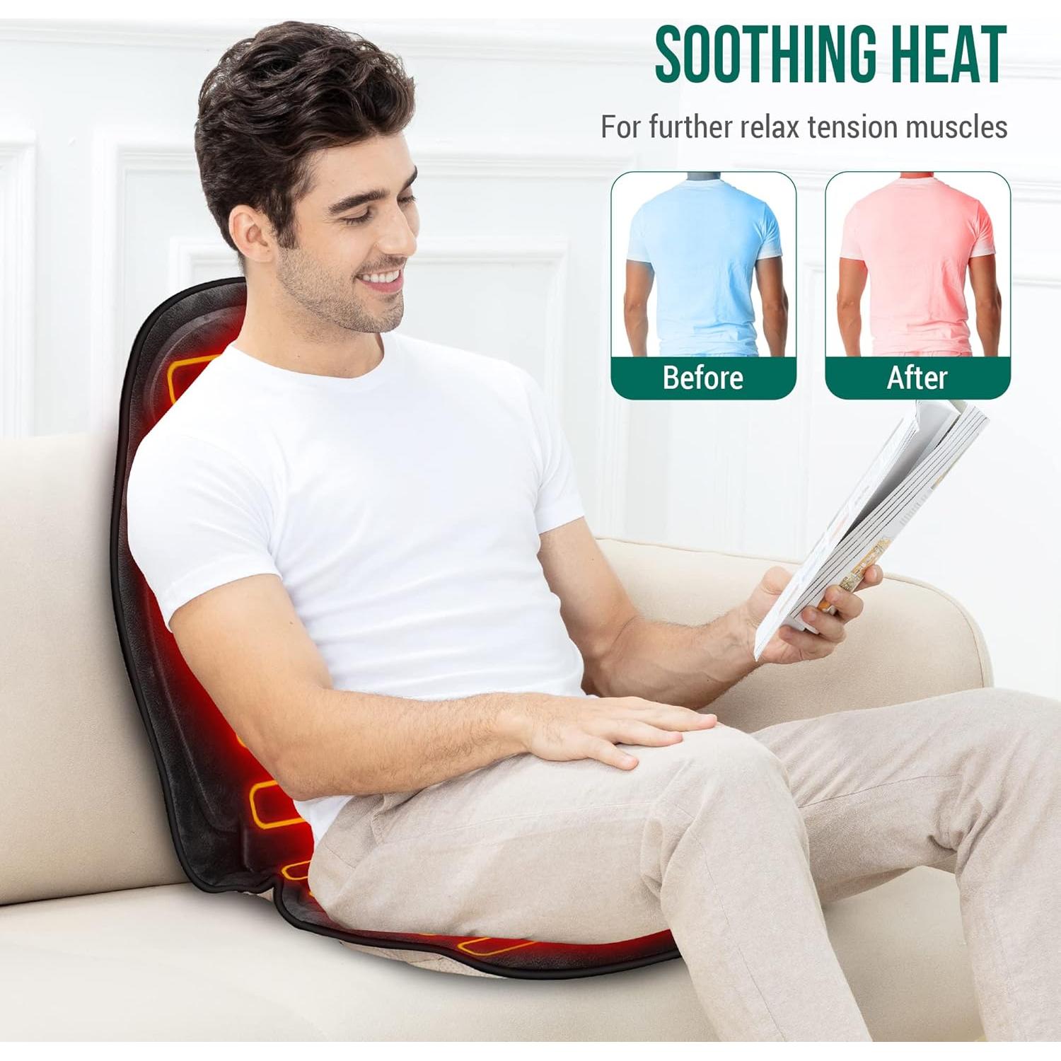 Masajeador de Espalda Snailax con Calor y Vibración 6 Motores