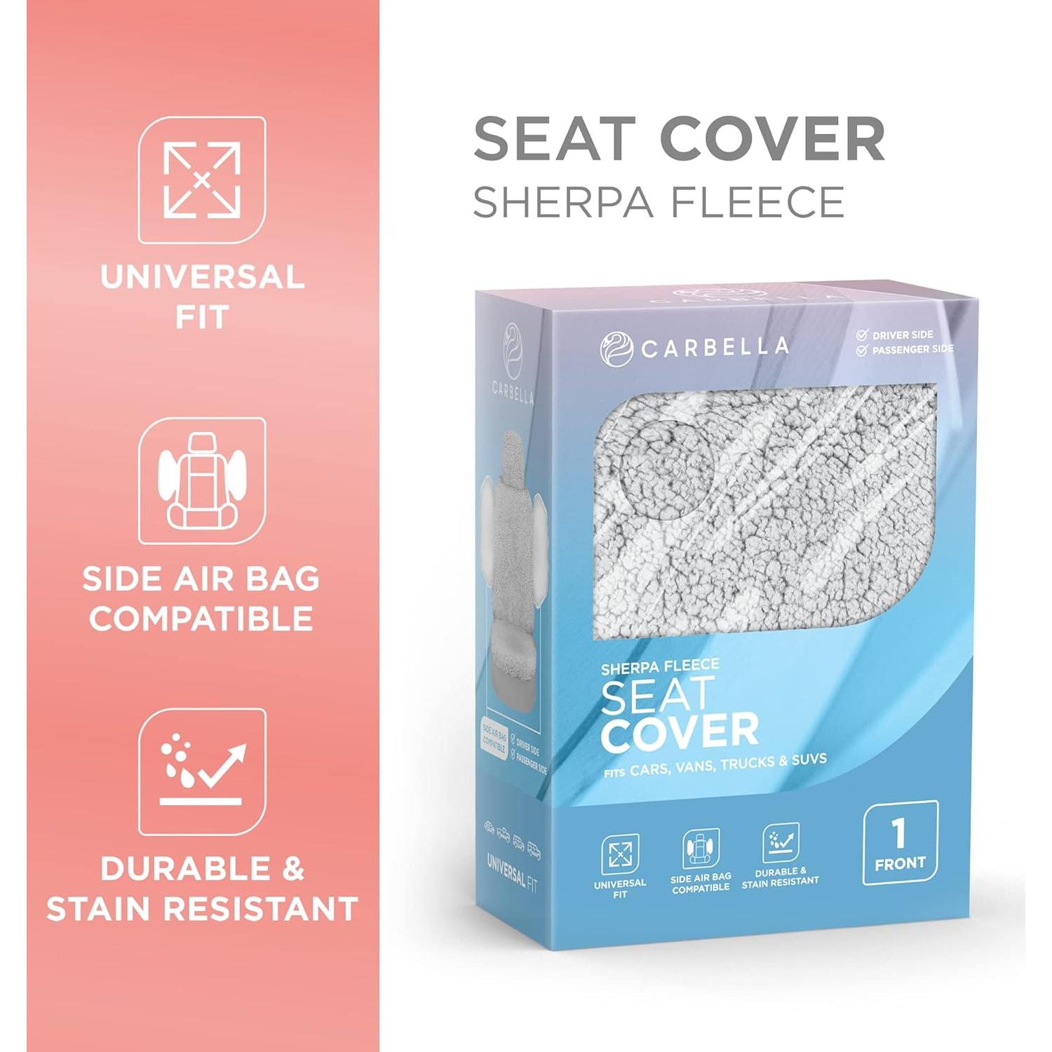 Cubierta de Asiento de Coche Carbella Fleece Gris Acolchada