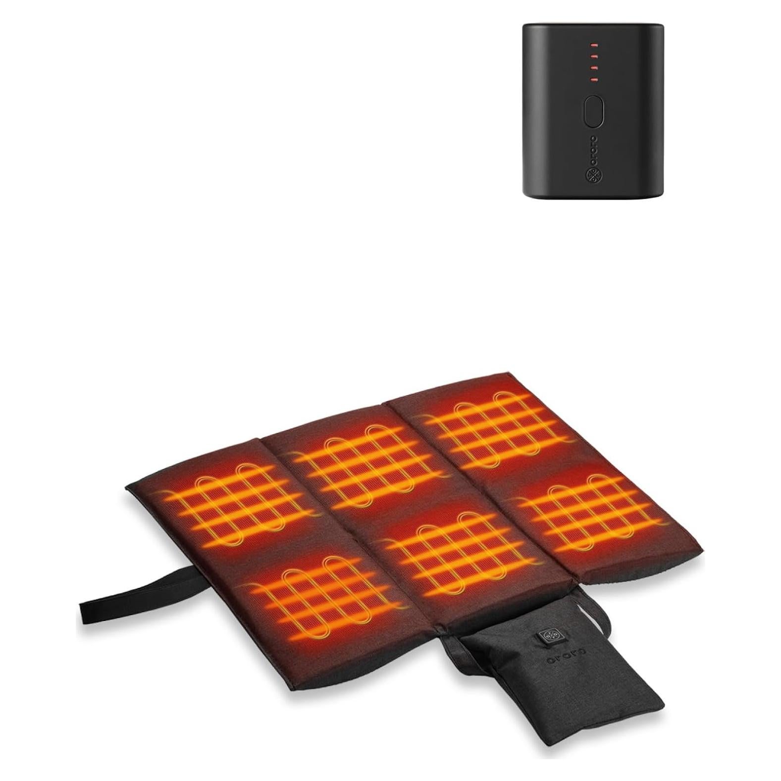 Cojín de Asiento Calentado ORORO USB Plegable Negro