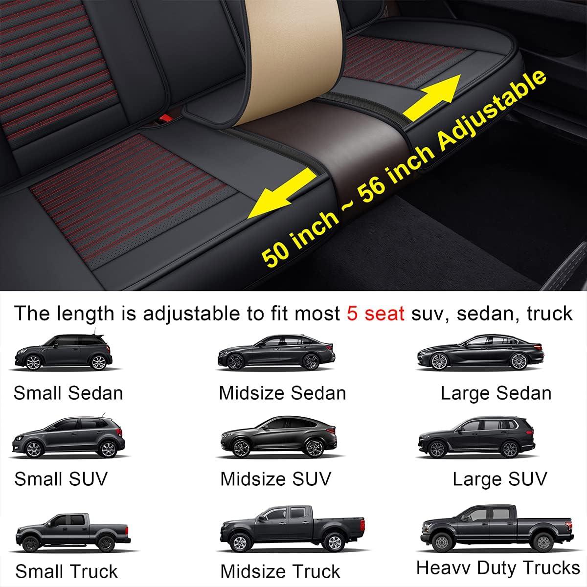 Cubre Asientos de Auto LINGVIDO, Cuero Sintético Rojo, Universal